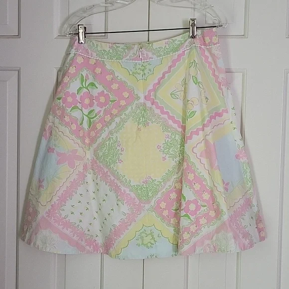 Lilly Pulitzer A line Mini skirt sz 6 Floral Butterfly Print - Picture 2 of 7